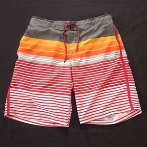 George Men's Swim Shorts B/W Stripes Sz M 32-34